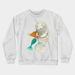 The mermaid and the manatee Crewneck Sweatshirt